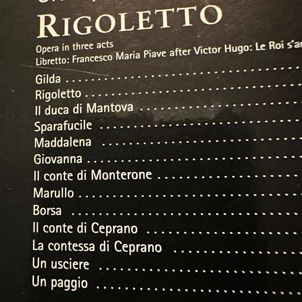 Maria Callas sings Verdi’s Rigoletto 2 discs 1997 remastered of 1955